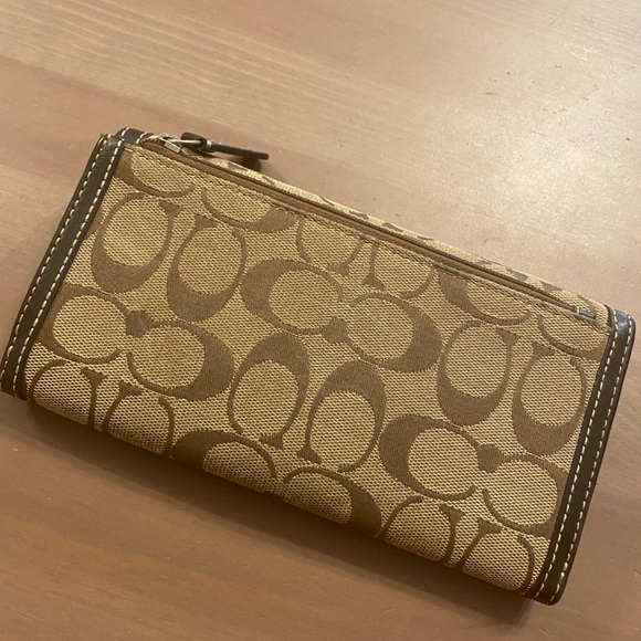 Coach Leather and Jacquard Fabric Wallet - Picture 2 of 5